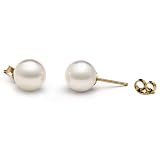 Pair of 8.5-9.0 mm, AAA Quality, White Akoya Pearl Stud Earrings