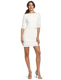 Donna Morgan Women's Eyelash Sheath Dress, White, 6