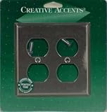 JACKSON DEERFIELD 9PT118 2-DUPLEX OUTLET PEWTER TONE STEEL WALLPLATE