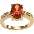 14K Yellow Gold Mexican Fire Opal and Diamond Ring