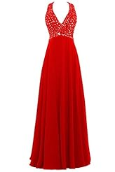 Halter Chiffon Beaded Crystals Crystal Evening Dress/Bridesmaid Dress/Prom Dress/Party Dress 