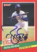 Brian McRae, Kansas City Royals, 1991 Donruss The Rookies Autographed Card