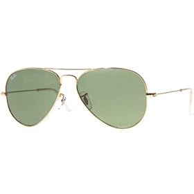 Ray-Ban Sunglasses AUTHENTIC Unisex Aviator Large Metal W3281 Arista RB-3 Green lenses RB3025