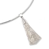 Versil Sterling Silver Clear Resin and Sterling Silver Leaf Slide on 18 Inch Collar Necklace