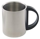 Tasse Edelstahl doppelwandig mit Kunststoffgriff - 