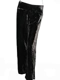 BILLY BLUES Wide Waist Velvet Pants in Black