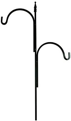 american gardenworks inc sqtofhn 90 -Inch, Hammered Nickel, Square, Tall, Heavy Duty, Offset Shepherd Hook