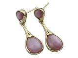 Pink Mother Of Pearl Lady Drop Earrings, 14k Gold