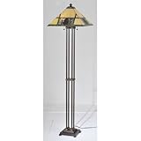 IMAGE OF Meyda Tiffany 106488 Two Light Floor Lamp, Mahogany Bronze Finish with Pinecone Ridge Glass