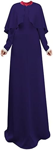 Heart1st Woman's Islamic Designer Jilbab Abaya Clothing Kaftan Dress (M, DARK BLUE)