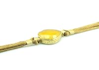Single Stone Fabric Bracelets  Yellow Stone