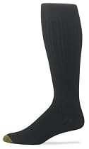Gold Toe Men's ADC  Bamboo Non-Binding Top Dress Sock, Black, 10-13