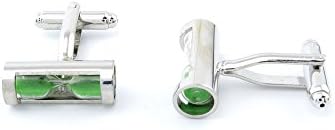 1 Pair Cufflinks Cuff Links GU011 Emerald Green Hourglass Mens Vintage Gift for Tuxedo Shirts Wedding Party