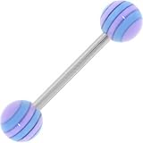 PRIMO PURPLE Stripe Barbell Tongue Ring