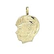 Boy Head Charm Diamond-Cut 14k Gold 20mm