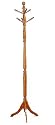 Oak Finish Wood Hall Tree Style Coat Hat Rack Stand