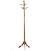 Oak Finish Wood Hall Tree Style Coat Hat Rack Stand