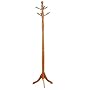 Oak Finish Wood Hall Tree Style Coat Hat Rack Stand