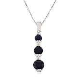 Sterling Silver Journey Genuine Sapphire and Diamond Accent Pendant