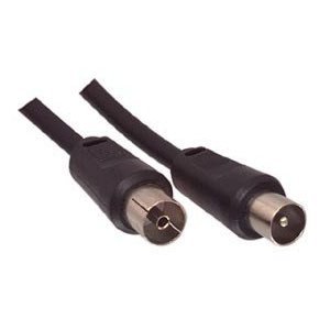 1.5M BLACK TV/TELEVISION AERIAL COAX/COAXIAL FEMALE TO MALE EXTENSION CABLE/LEAD