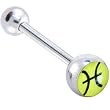 Zodiac Sign Pisces Sign Logo Barbell Tongue Ring