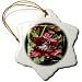 Blood Red - Photography Flowers - 3 Inch Snowflake Porcelain Ornament