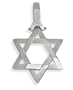 14 Karat High Polish Religious Domed White Gold Star of David Jewish Pendant with 18" Chain