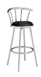 Set of 2 29 H Retro Black Swivel Chrome Barstools