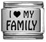 I Heart my Family Laser Etched Italian Charm