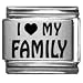 I Heart my Family Laser Etched Italian Charm