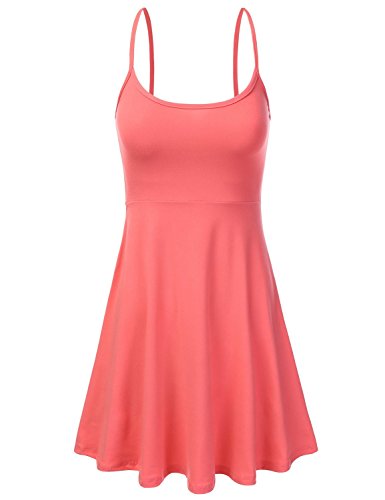 DRESSIS Women's Sleeveless Sweetheart Flared Skater Tie-Dye Cami Mini Dress