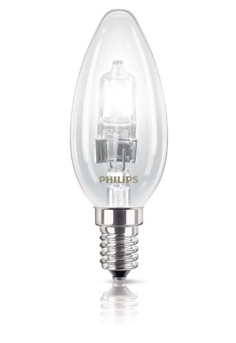Philips 25265120 EcoClassic 30 E14 B35 Brilliantes Halogenlicht 28W in Kerzenform, klar