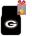Set of 2 NFL Licensed Universal-Fit Molded Front Rubber Floor Mats and for limited time a bonus christmas helmet tree hang - Green Bay Packers