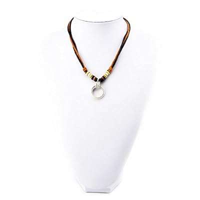 Real Spark Ring Loop Pendant Three Layer Cords Beads Frend Gift Adjustable Necklace
