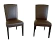 2 Dark Brown Leather Dining Chairs By Wholesale Interiors