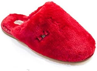 Multi-colored Winter Womens Plush Bow Princess Style House Slippers (Red, 40-41)