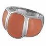Sterling Silver Pink Coral Inlay Ring