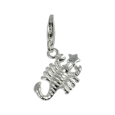 SilberDream 925 Sterling Silber Charm Sternzeichen Skorpion Anhänger für Armband Kette Ohrring Silber Charm