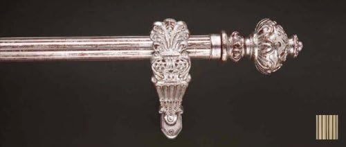 WinarT USA 8.1187.45.29.120 Palas 1187 Curtain Rod Set - 1.75 in. - Lacquered Black/Gold - 48 in.