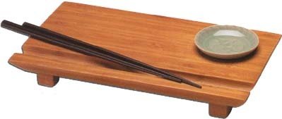 Joyce Chen 6 by 10-1/2 Inch Bamboo Sushi Board Set