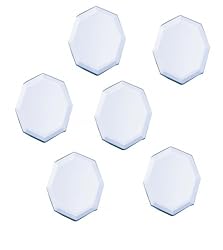 Biedermann & Sons 4-Inch Octagon-Shaped Beveled Mirror Plates, Set of 6