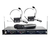 Pyle PDWM4300 4 Mic VHF Wireless Rack Mount Microphone System
