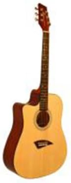 Acoustic & Electric Guitars & Bass Beginner Pack - Left Handed Acoustic Dreadnought Cutaway Guitar, Double Cutaway Electric Guitar in Red, Bass Guitar w/Spruce Top, Mini Amp & Beginner Book