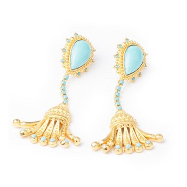 Turquoise Tassel Earrings