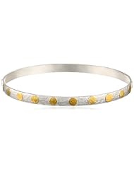 GURHAN "Midnight" Silver with High Karat Gold Flakes Bangle Bracelet