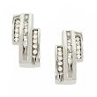 14KT White Gold J Hoop Earrings 1cttw Diamonds 6.1Grams