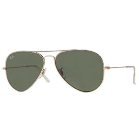 RAY BAN RB 3025 RB3025 L0205 ARISTA METAL GREEN LENS AVIATOR SUNGLASSES SHADES-58mm