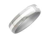 Men's 6mm Titanium Wedding Band with Sterling Silver Inlay