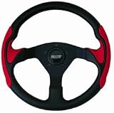 Grant (1082 gt) Evolution GT Steering Wheels - Evolution GT Wheel. Red perforated leather and solid black vinyl grip with black anodized 3 spoke design. 13-3/4 diameter, 3-3/4 dish including styling sleeve.