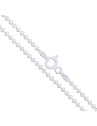 Sterling Silver Italian Ball Bead Chain 2mm 925 Italy New Dog Tag Necklace